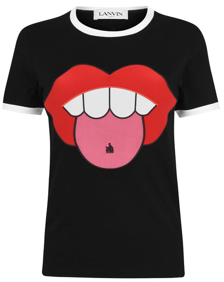 LANVIN Chic Lips Logo T-Shirt for Women - Short Sleeve