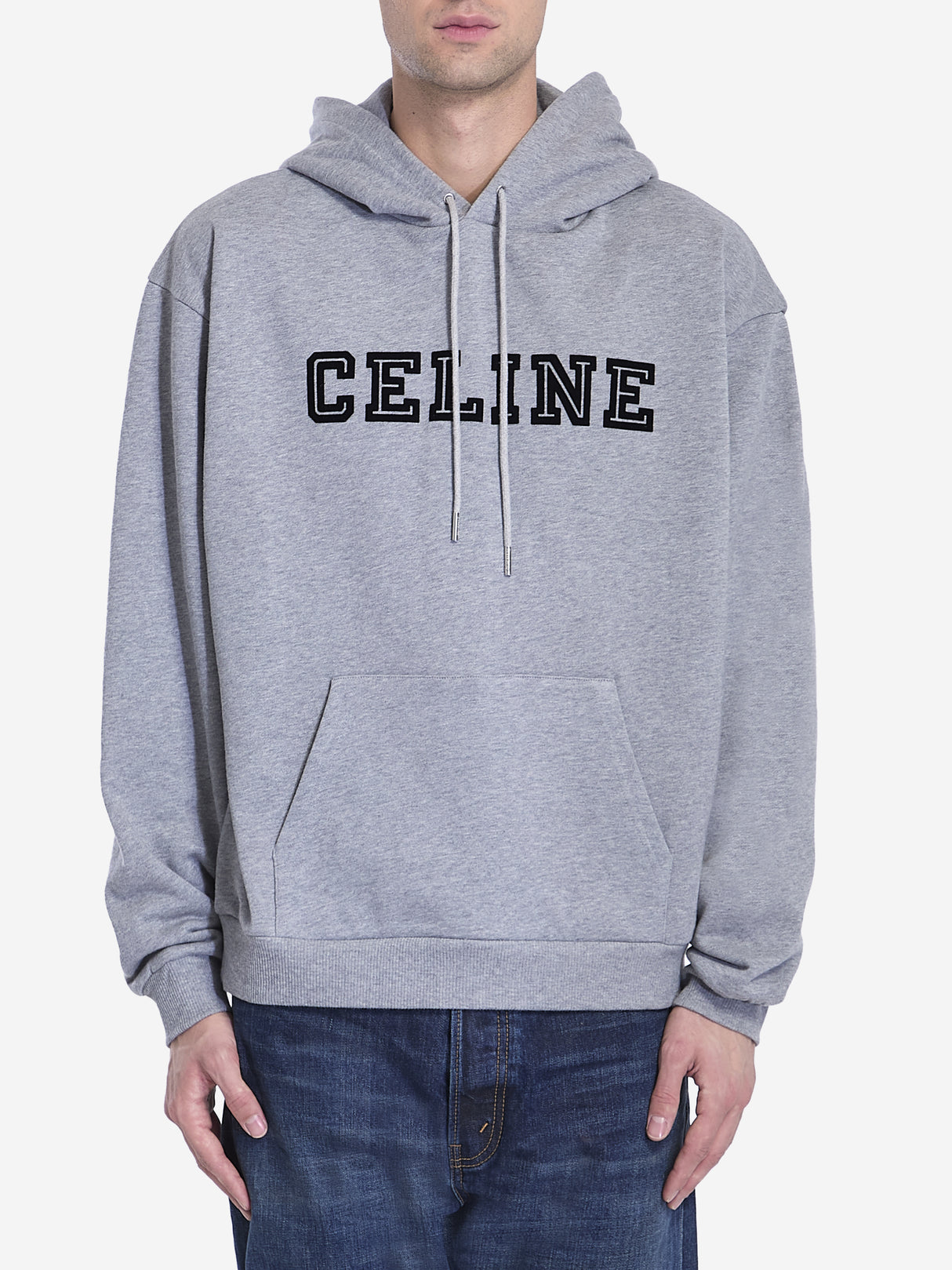 CELINE Relaxed Fit Cotton Hoodie with Logo