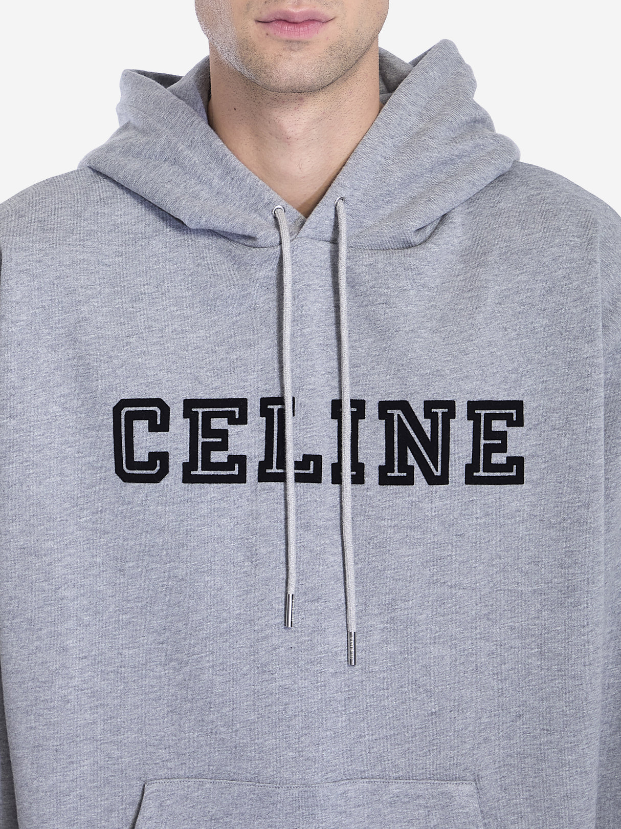 CELINE Relaxed Fit Cotton Hoodie with Logo