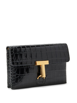 TOM FORD Croc Embossed Leather Crossbody Handbag