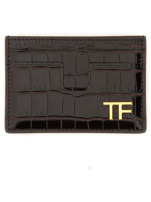 TOM FORD Mini Leather Card Holder with Logo