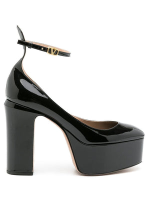 حذاء كعب عالٍ من الجلد الصناعي الأسود للنساء - مجموعة SS23