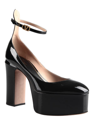حذاء كعب عالٍ من الجلد الصناعي الأسود للنساء - مجموعة SS23
