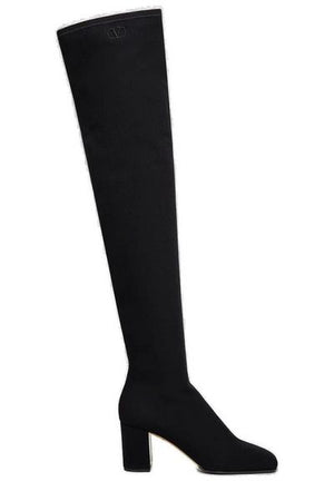 VALENTINO GARAVANI Luxuriously Soft High-Knee Heeled Boots for Women