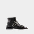 GANNI Chic Buckle Accent Ankle Boots