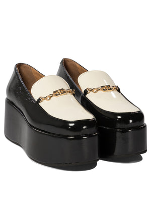 Elegant Platform Wedge Loafers with Ganni Buckle - 6 cm Height