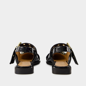 GANNI Chic Buckle Ballerina Sandals