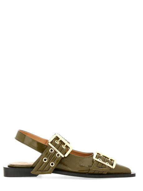 GANNI Elegant Ballerina Sandals with Buckle