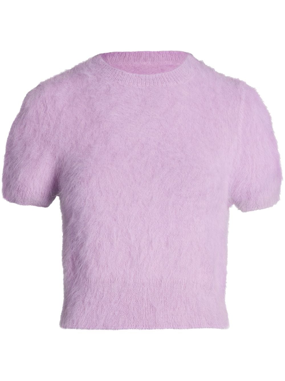 MAISON MARGIELA Lilac Brushed Short-Sleeved Knit Top for Women