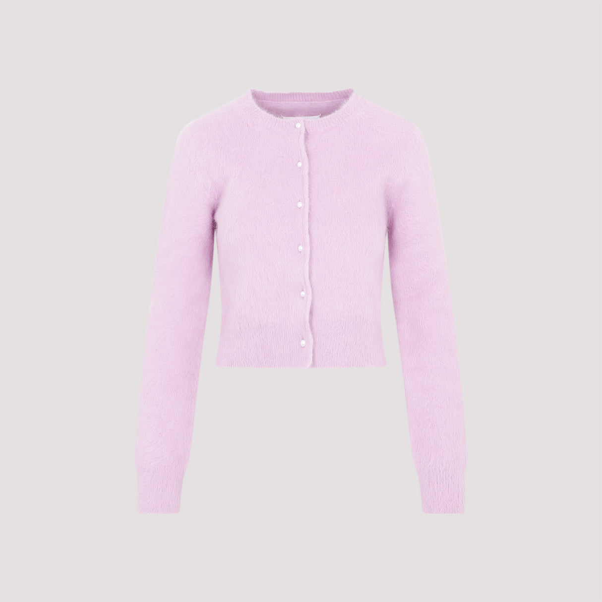 Luxurious Pink & Purple Angora Cardigan for Women - FW23