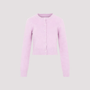 Luxurious Pink & Purple Angora Cardigan for Women - FW23