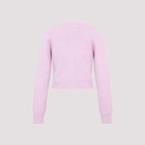 Luxurious Pink & Purple Angora Cardigan for Women - FW23