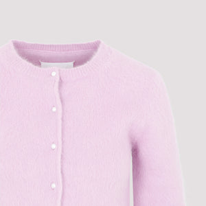 Luxurious Pink & Purple Angora Cardigan for Women - FW23