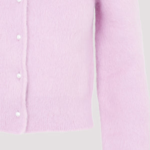 Luxurious Pink & Purple Angora Cardigan for Women - FW23