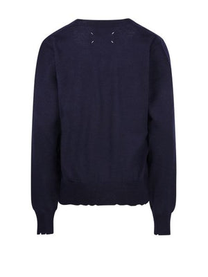 MAISON MARGIELA Blue Wool Cardigan for FW23