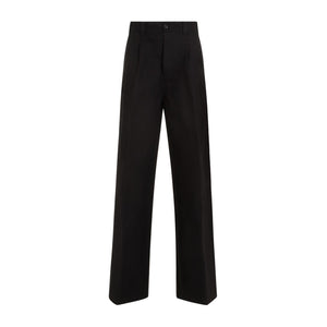 MAISON MARGIELA Double Pleated Cotton Gabardine Trousers for Women