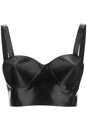 MAISON MARGIELA Latex Cropped Top with Sculpted Bullet Cups, Size IT 40