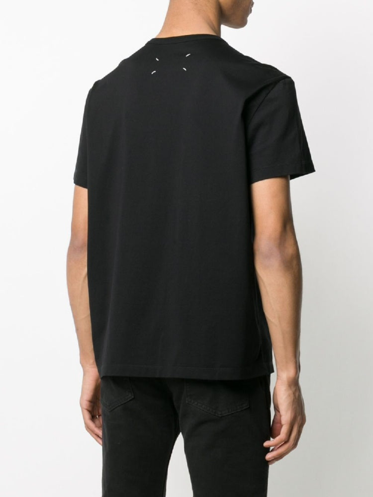 MAISON MARGIELA Embroidered Logo T-Shirt for Men in Black