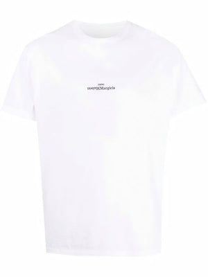 MAISON MARGIELA Embroidered Logo T-Shirt for Men in Black