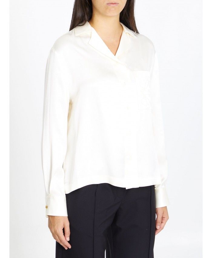 LOEWE Ivory Silk Long-Sleeved Shirt for Women - FW23 Season