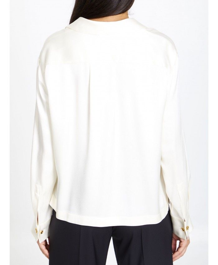 LOEWE Ivory Silk Long-Sleeved Shirt for Women - FW23 Season