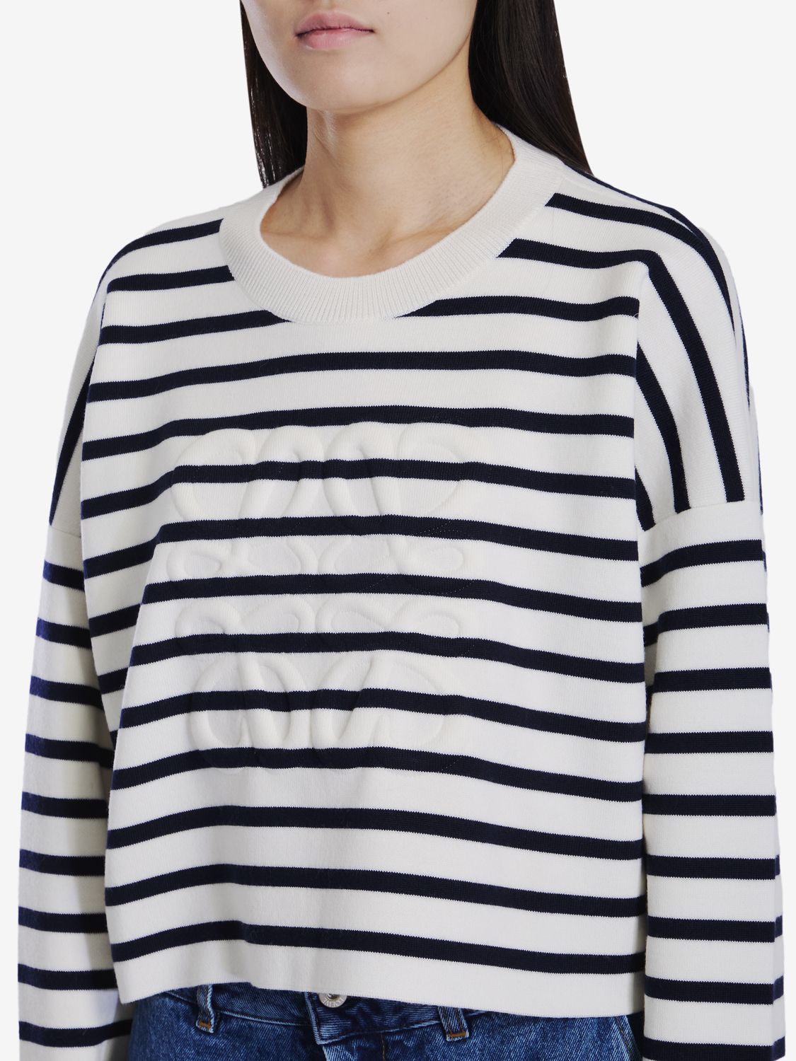 LOEWE Anagram Icon Striped Wool Blend Sweater