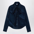 LOEWE Indigo Denim Shirt with Removable Bow