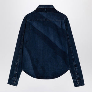 LOEWE Indigo Denim Shirt with Removable Bow