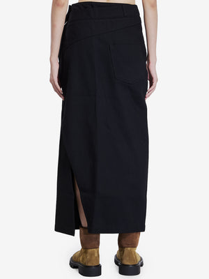 LOEWE DECONSTRUCTED SKIRT IN DENIM