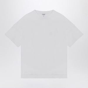 LOEWE Elegant White Cotton T-Shirt with Signature Chest Logo