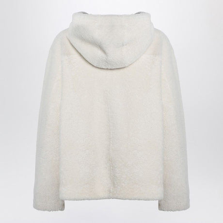 LOEWE Shearling Zip Sweatshirt with Drawstring Hood for Women