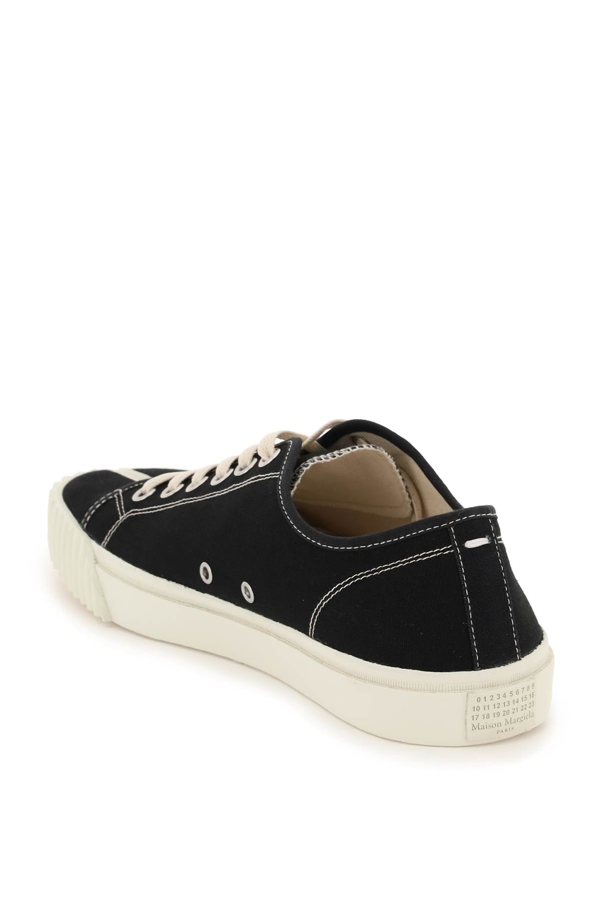 MAISON MARGIELA Black Canvas Sneakers for Men with Iconic Tabi Cleft Toe