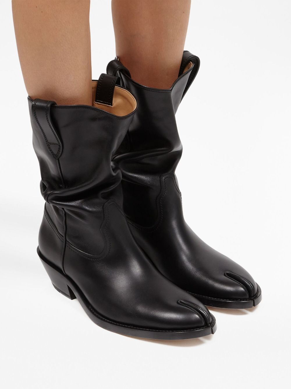 MAISON MARGIELA Ankle-Length Western Leather Boots