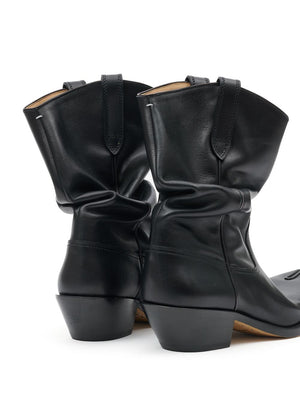 MAISON MARGIELA Ankle-Length Western Leather Boots