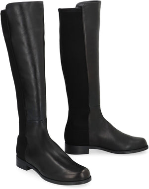 STUART WEITZMAN Black Half and Half Leather Stretch Boots for Women