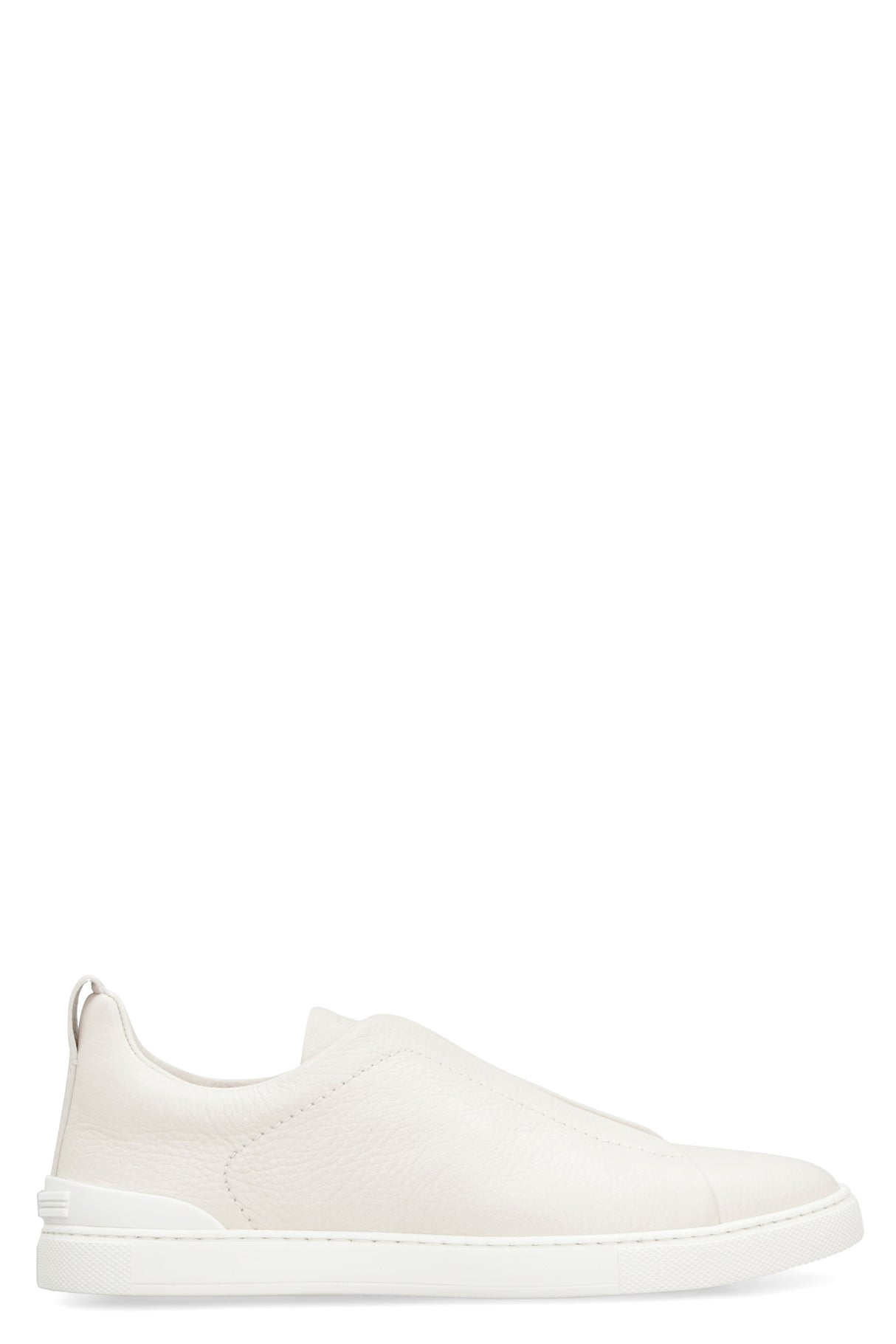 ZEGNA Men's White Leather Triple Stitch Sneakers for FW23