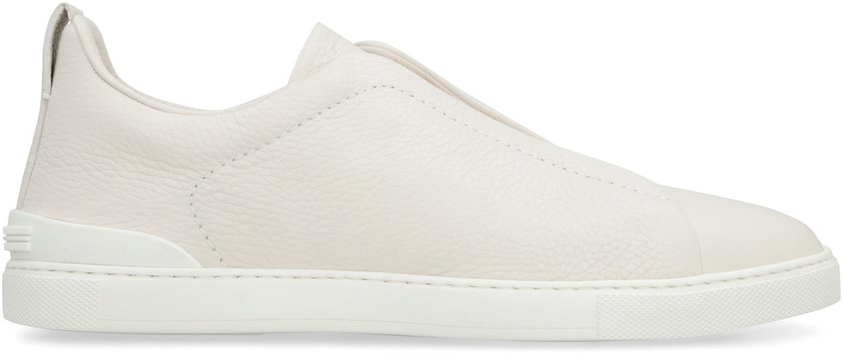 ZEGNA Men's Triple Stitch Leather Sneakers