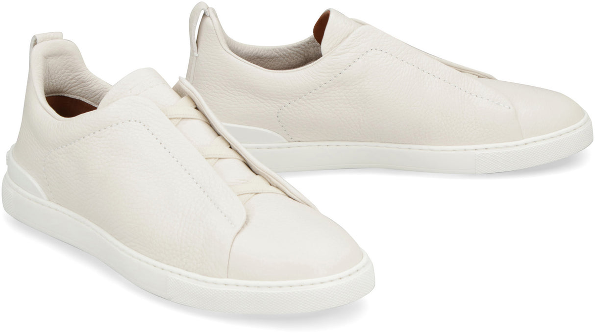 ZEGNA Men's Triple Stitch Leather Sneakers