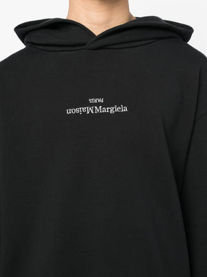 MAISON MARGIELA Reversed Logo Black Cotton Hoodie