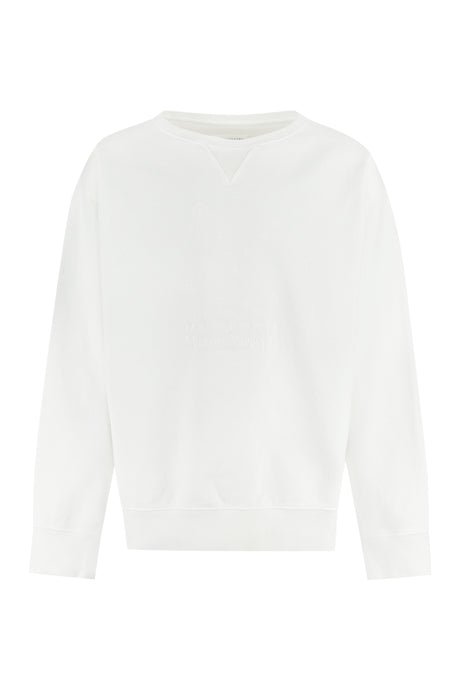 MAISON MARGIELA Classic White Cotton Crew-Neck Sweatshirt for Men