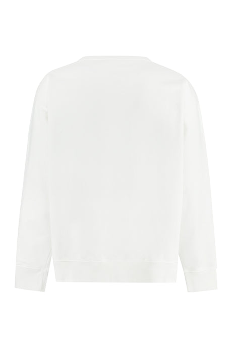 MAISON MARGIELA Classic White Cotton Crew-Neck Sweatshirt for Men