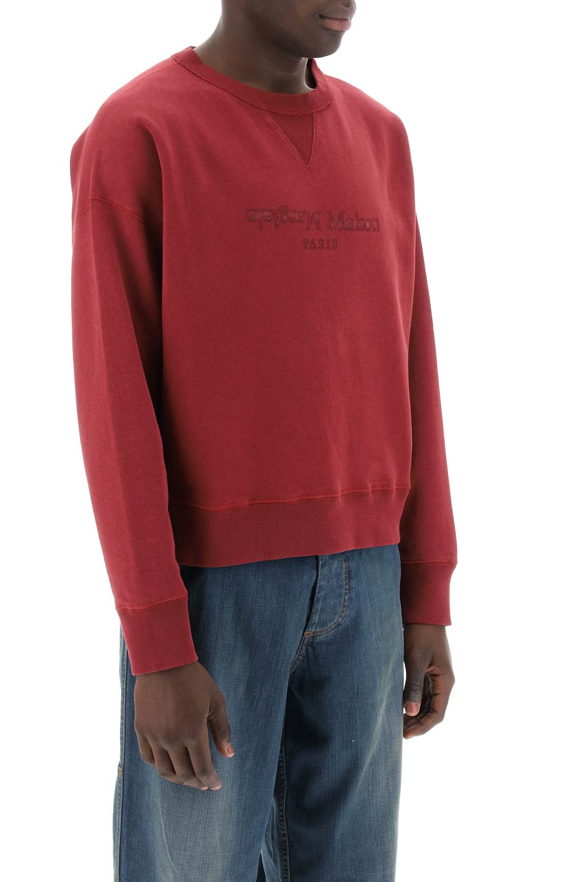 MAISON MARGIELA Men's Boxy Fit Sweatshirt with Reverse Logo - Size M