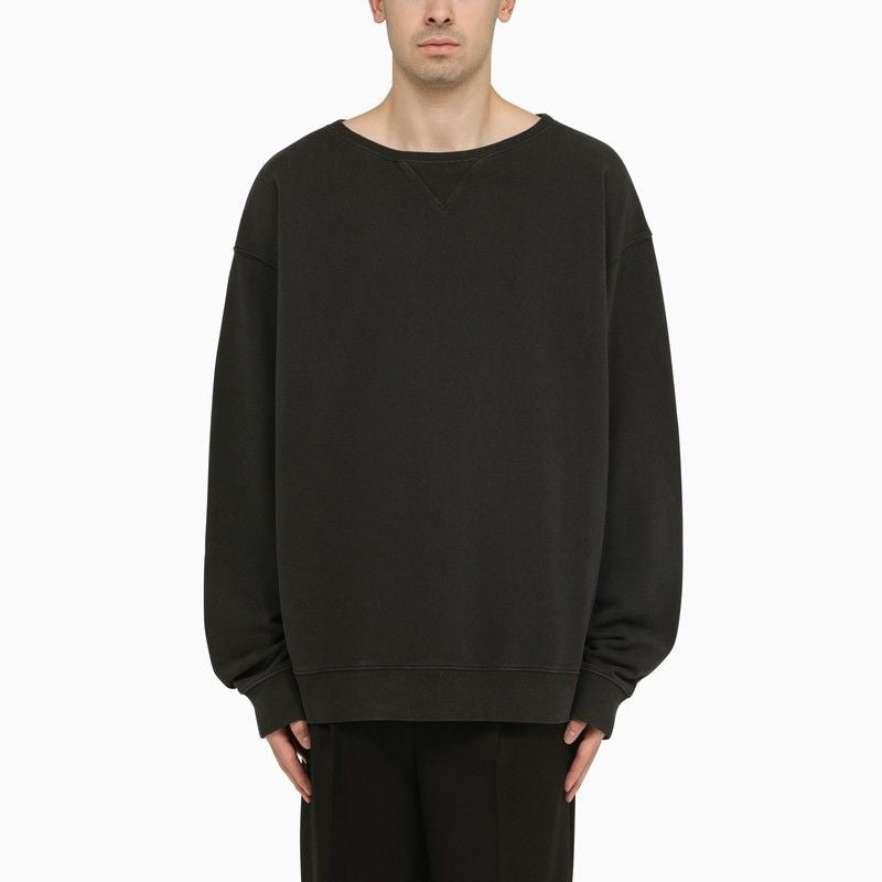 MAISON MARGIELA Oversized Anthracite Grey Cotton Crew-Neck Sweatshirt