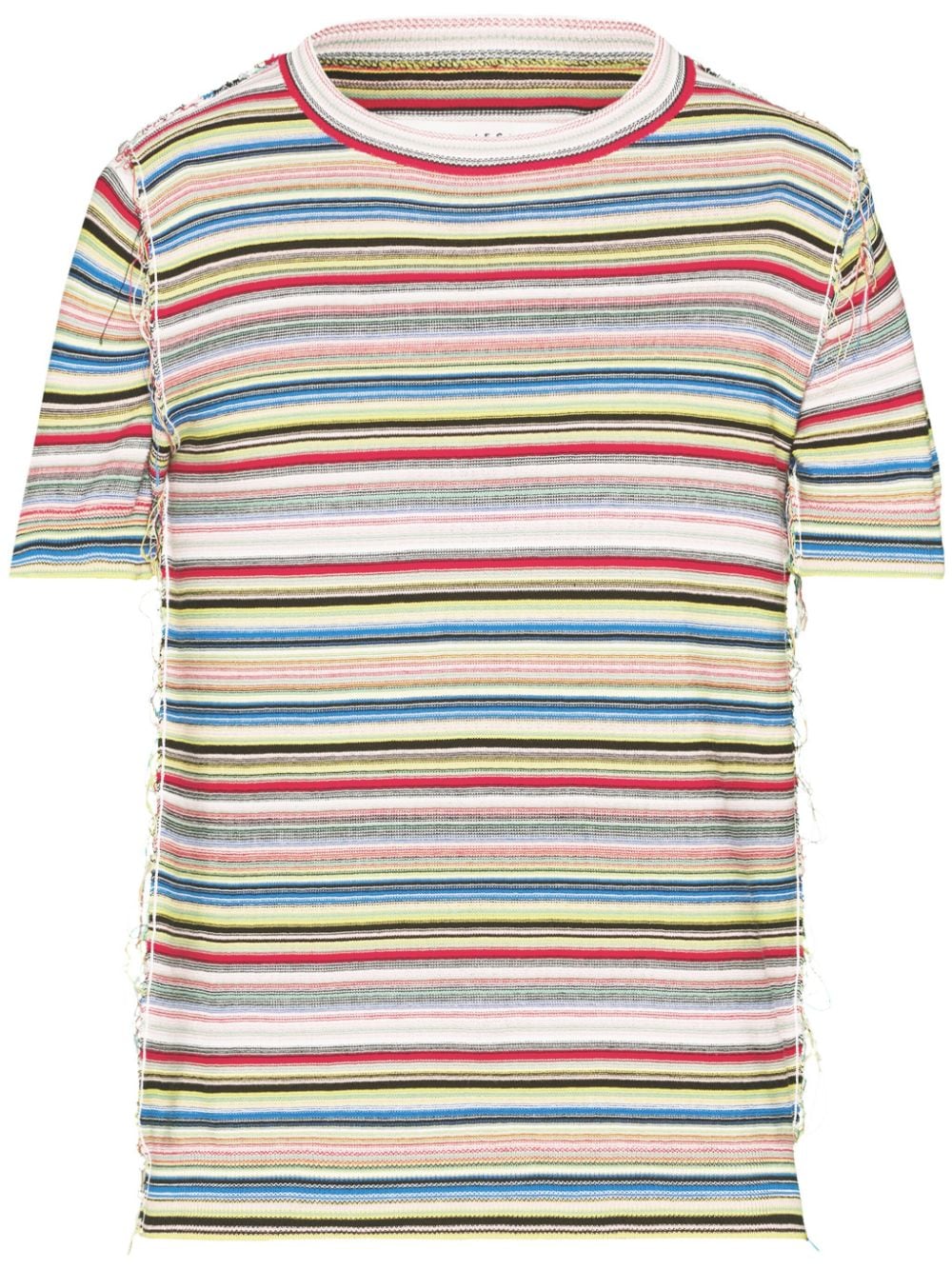 MAISON MARGIELA Striped Multicolor Cotton T-Shirt for Men - SS24 Collection