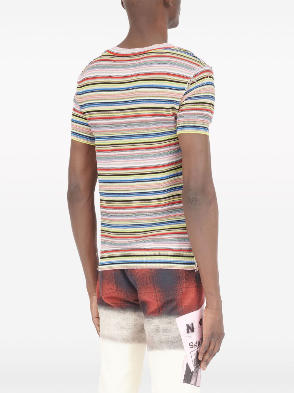 MAISON MARGIELA Striped Multicolor Cotton T-Shirt for Men - SS24 Collection