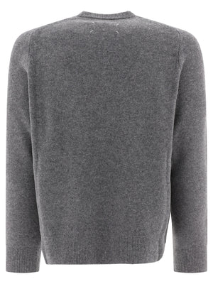 MAISON MARGIELA Elegant Grey Wool Crewneck Sweater