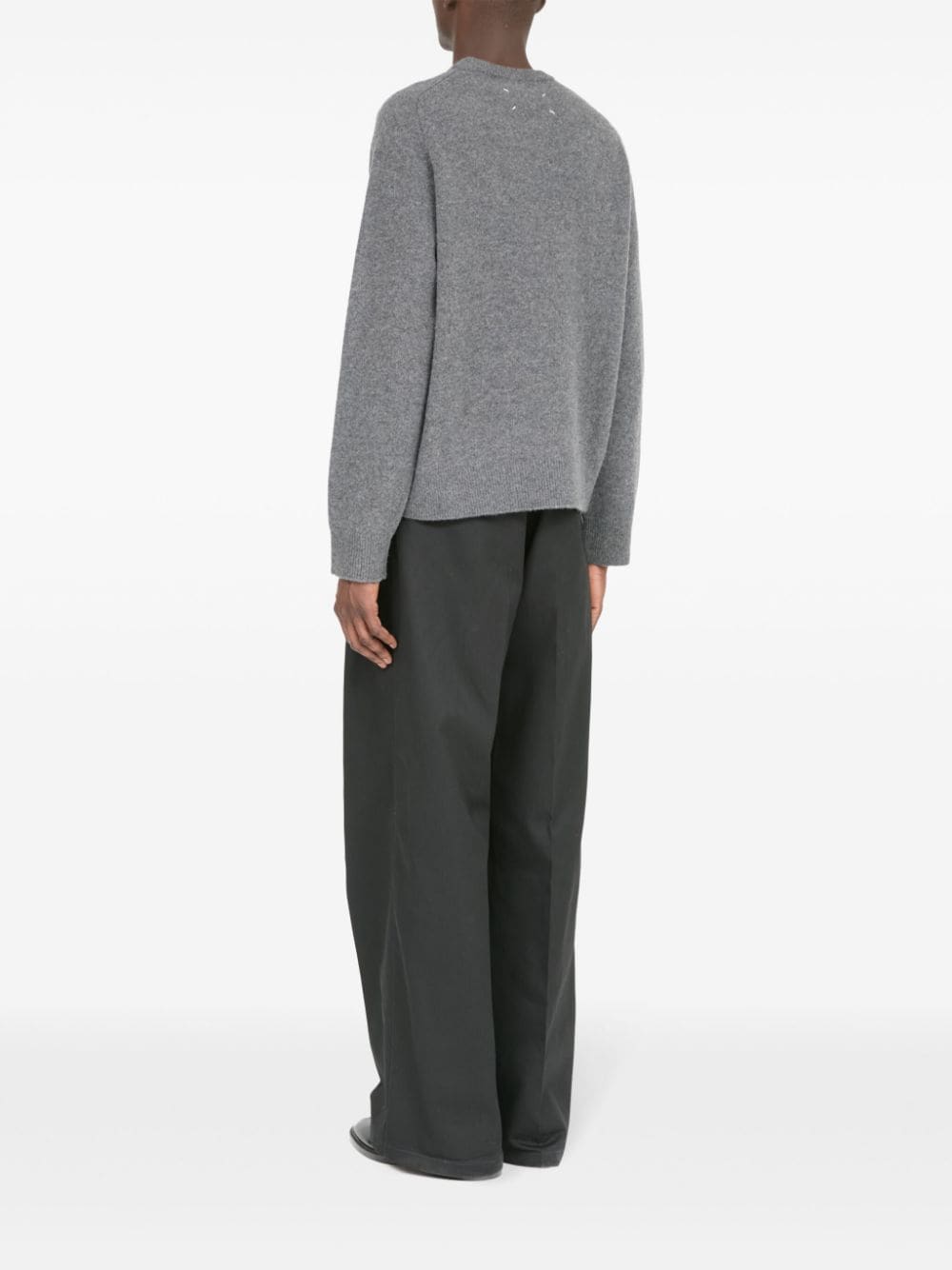 MAISON MARGIELA Elegant Grey Wool Crewneck Sweater