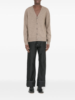 MAISON MARGIELA Fine Knit Cardigan with Elbow Patches for Men