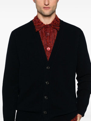 MAISON MARGIELA Elegant Black Wool V-Neck Cardigan