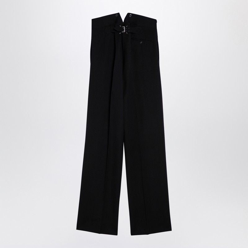 MAISON MARGIELA Elegant Black Wool Wide-Leg Trousers